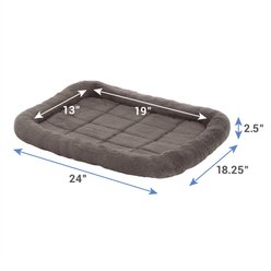 Frisco Quilted Plush Dog Crate Mat, Gray, 24-in slide 2 of 4