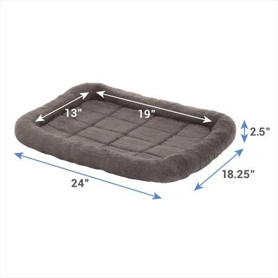 Show full view: Frisco Quilted Plush Dog Crate Mat, Gray, 24-in slide 2 of 5