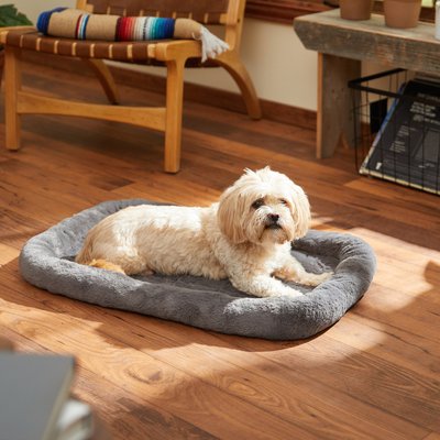 Frisco Frisco Quilted Plush Dog Crate Mat, Gray, 30-in