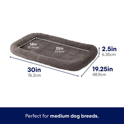 Show full view: Frisco Quilted Plush Dog Crate Mat, Gray, 30-in slide 2 of 5