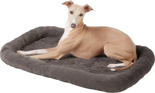 Show full view: Frisco Quilted Plush Dog Crate Mat, Gray, 30-in slide 3 of 5