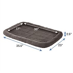 Frisco Quilted Plush Dog Crate Mat, Gray, 36-in slide 2 of 4