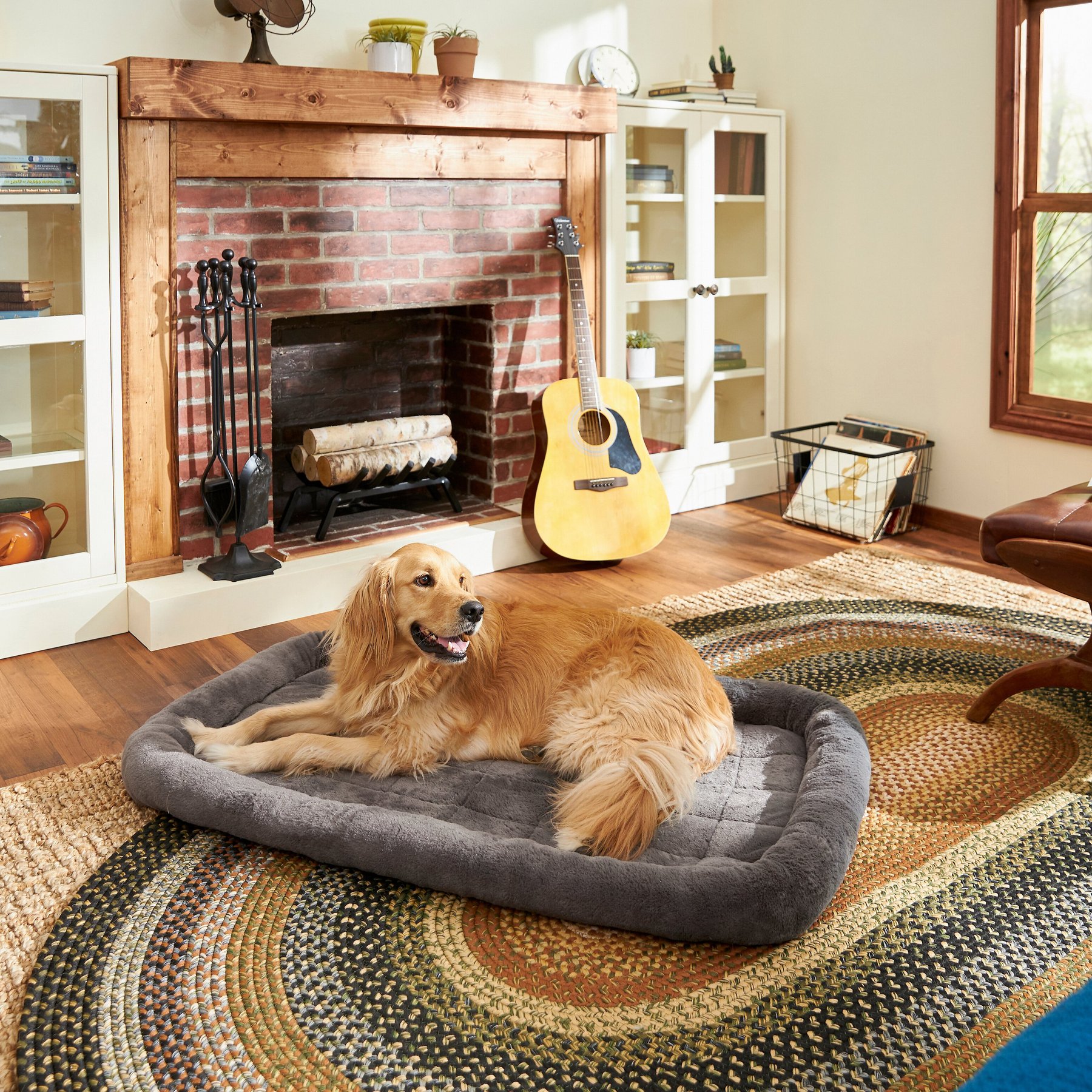 Frisco Frisco Quilted Plush Dog Crate Mat, Gray, 48-in