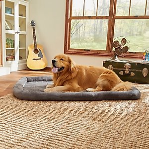 Frisco Quilted Plush Dog Crate Mat, Gray, 54-in