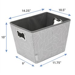 Frisco Rectangle Collapsible Pet Toy Storage Bin, Gray Basket Weave slide 2 of 6