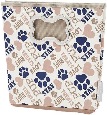 Show full view: Frisco Rectangle Collapsible Pet Toy Storage Bin, Tan Novelty Paws slide 2 of 7