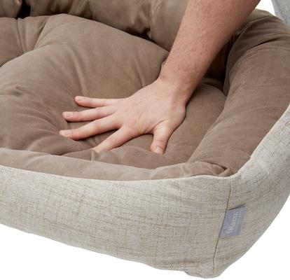 Show full view: Frisco Rectangular Personalized Bolster Dog Bed w/Removable Cover, Beige, X-Large slide 8 of 9