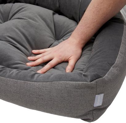 Show full view: Frisco Rectangular Personalized Bolster Dog Bed w/Removable Cover, Dark Gray, Large slide 8 of 9