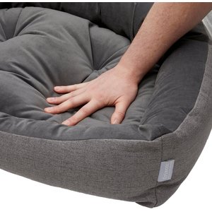 Frisco Rectangular Personalized Bolster Dog Bed w/Removable Cover, Dark Gray, X-Large