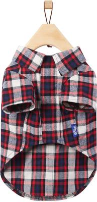 Show full view: Frisco Red & Blue Plaid Dog & Cat Flannel Shirt, Large slide 4 of 9