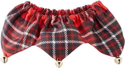 Show full view: Frisco Red Plaid Cat Ruffle Collar with Bells, One Size slide 3 of 8