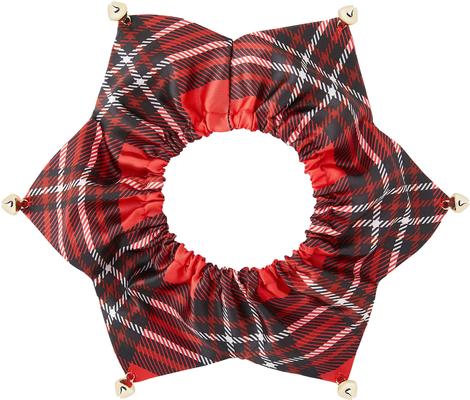 Show full view: Frisco Red Plaid Cat Ruffle Collar with Bells, One Size slide 4 of 8