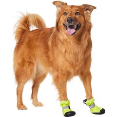 Frisco Reflective Dog Boot, Lime Green, Large, 2 count