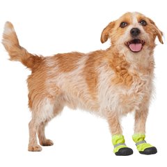 Frisco Reflective Dog Boot, Lime Green, Small, 2 count