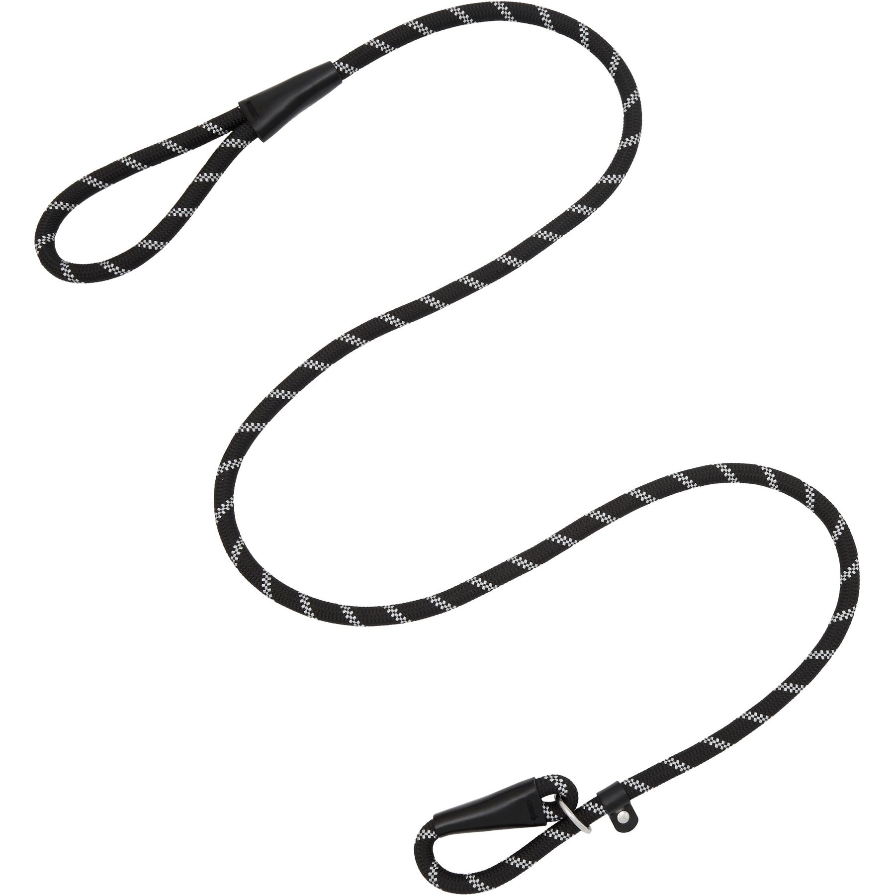 Frisco Reflective Rope Slip Lead Dog Leash, Black, 6-ft long, 1/2-in wide