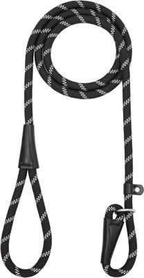 Show full view: Frisco Reflective Rope Slip Lead Dog Leash, Black, 6-ft long, 1/2-in wide slide 3 of 7