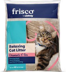 Frisco Relaxing Chamomile & Rose Scented Clumping Clay Cat Litter, 40-lb bag