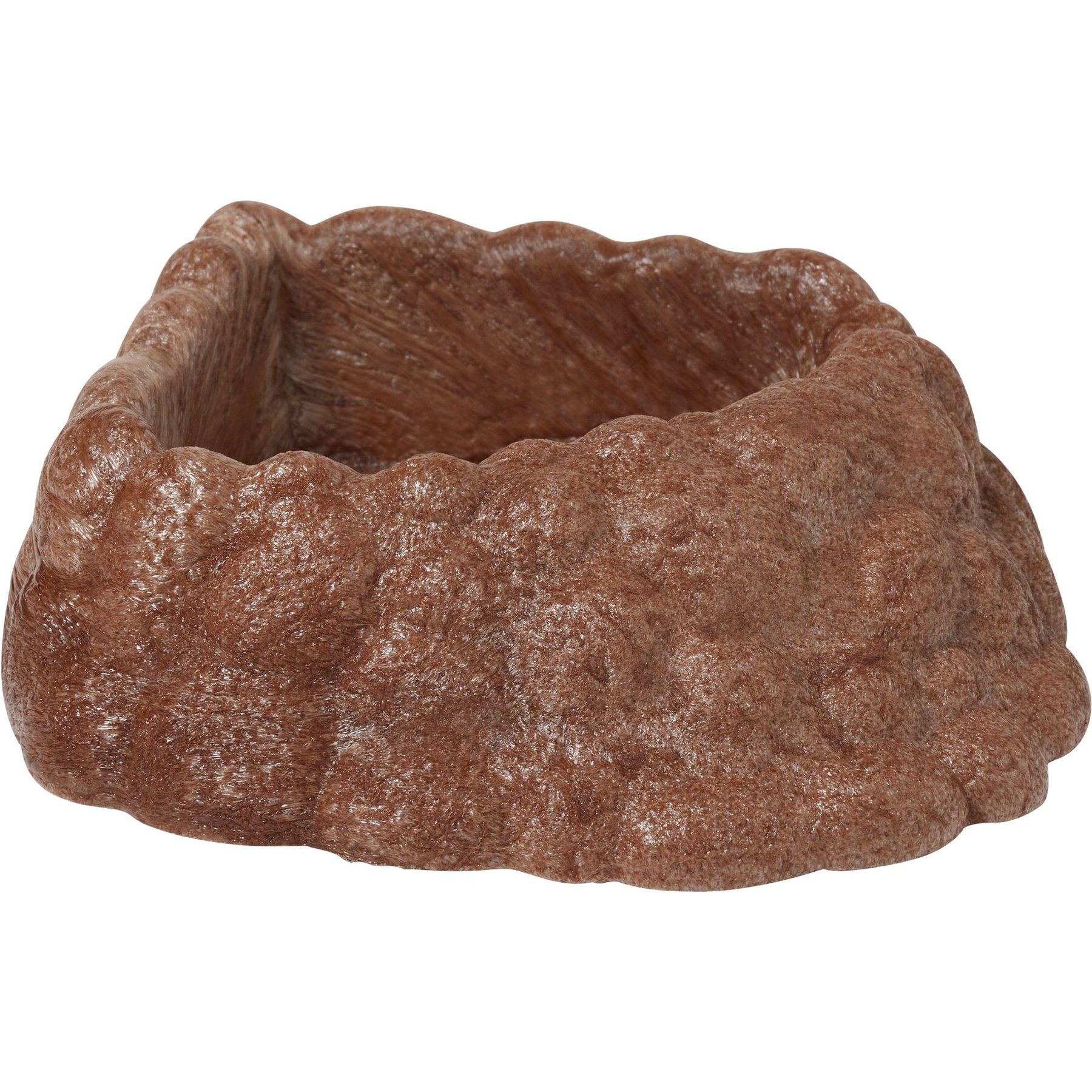 Frisco Reptile Waterer and Feeding Corner Rock Bowl, Brown