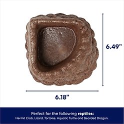 Frisco Reptile Waterer and Feeding Corner Rock Bowl, Brown slide 2 of 3