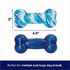 Frisco Retro Denim & Swirl TPR Bone Squeaky Dog Toy, Medium/Large, 2 count slide 2 of 6