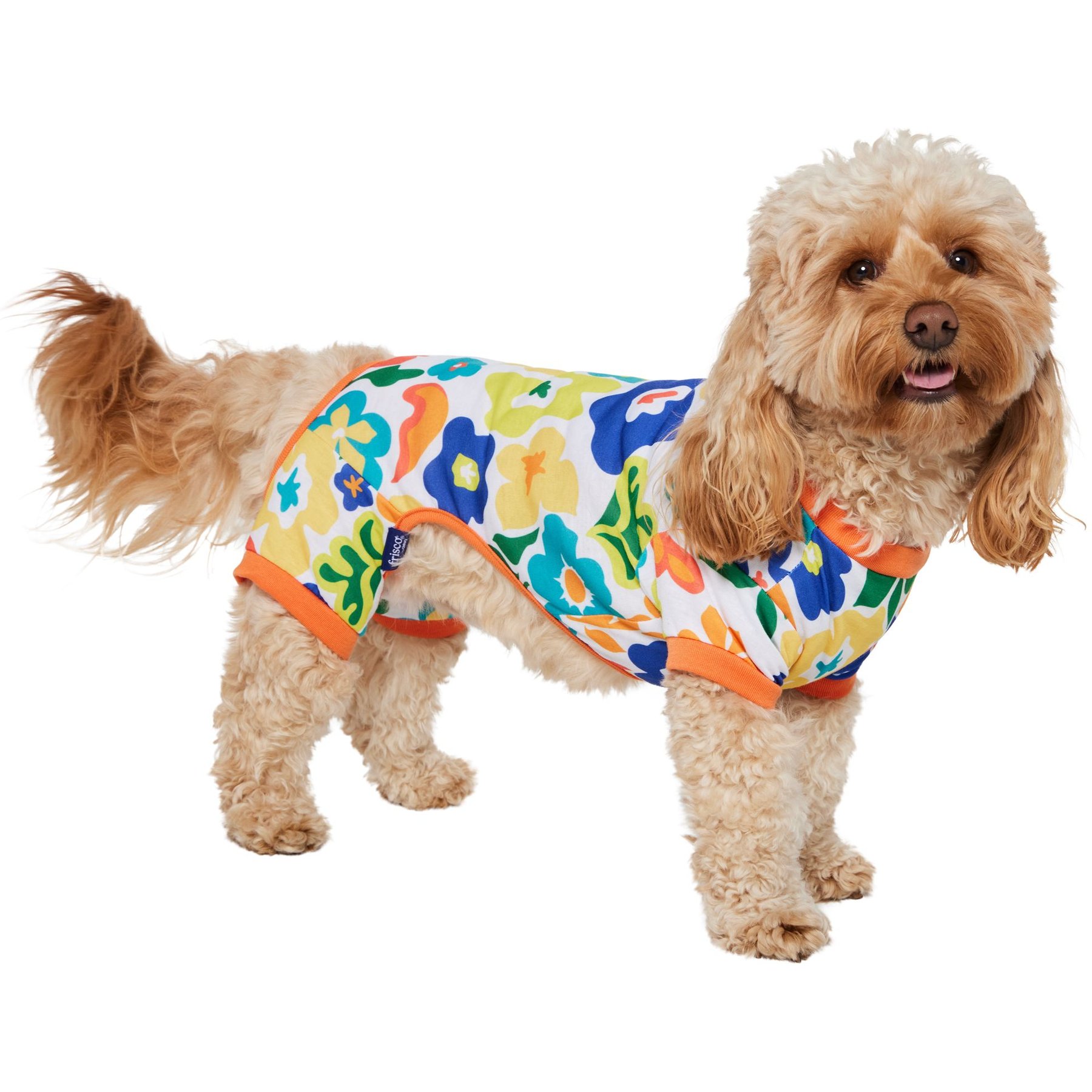 Frisco Retro Floral Dog & Cat Pajamas, Medium