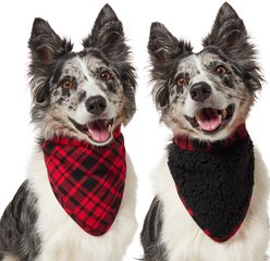 Frisco Reversible Flannel & Sherpa Dog & Cat Bandana, Red, Medium/Large slide 1 of 7