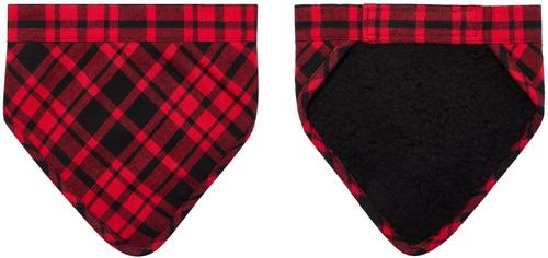 Show full view: Frisco Reversible Flannel & Sherpa Dog & Cat Bandana, Red, Medium/Large slide 3 of 10
