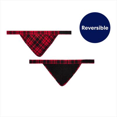 Show full view: Frisco Reversible Flannel & Sherpa Dog & Cat Bandana, Red, X-Small/Small slide 5 of 11