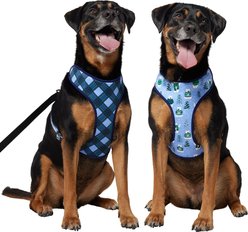 Frisco Reversible Holiday Polar Bears Dog Harness (Patent Pending), Blue, Large/X-Large