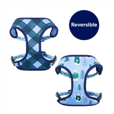 Show full view: Frisco Reversible Holiday Polar Bears Dog Harness (Patent Pending), Blue, Small slide 3 of 10