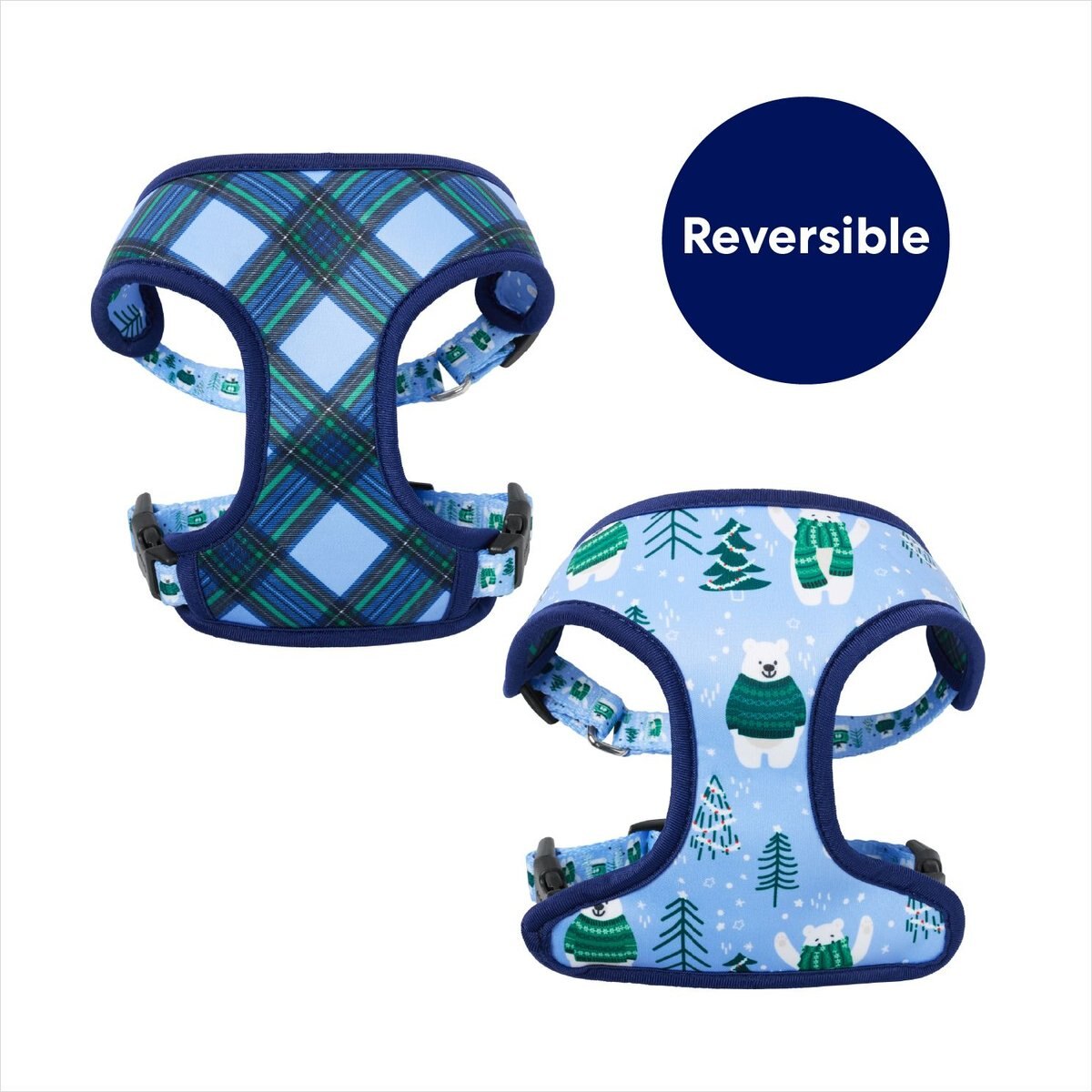 Frisco Reversible Holiday Polar Bears Dog Harness (Patent Pending)
