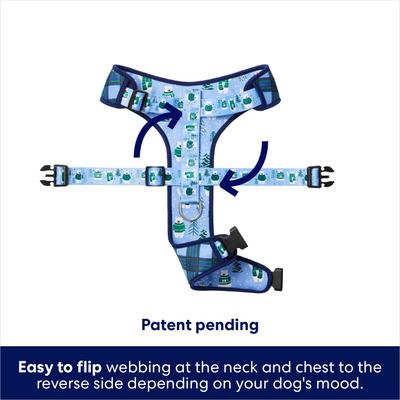 Show full view: Frisco Reversible Holiday Polar Bears Dog Harness (Patent Pending), Blue, XX-Large/XXX-Large slide 4 of 10