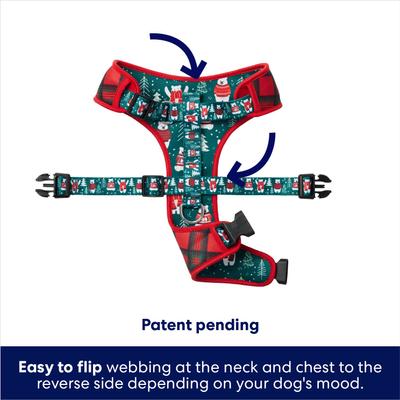 Show full view: Frisco Reversible Holiday Polar Bears Dog Harness (Patent Pending), Red, Large/X-Large slide 5 of 11