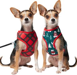 Frisco Reversible Holiday Polar Bears Dog Harness (Patent Pending), Red, X-Small