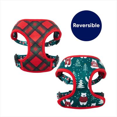 Show full view: Frisco Reversible Holiday Polar Bears Dog Harness (Patent Pending), Red, X-Small slide 4 of 11
