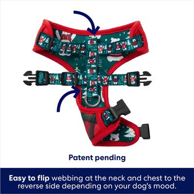 Frisco Reversible Holiday Polar Bears Dog Harness (Patent Pending)