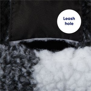 Frisco Reversible Medium Weight Boulder Plaid Dog & Cat Coat, Black/White, Medium