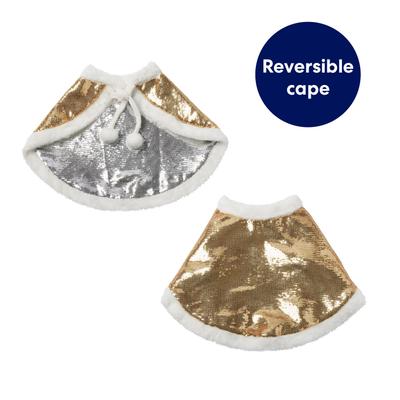 Show full view: Frisco Reversible Sequin Dog & Cat Cape, X-Small/Small slide 4 of 10