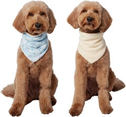 Frisco Reversible Snowflake Cozy Knit Faux Fur Dog & Cat Pullover Bandana, 1 count, Medium/Large