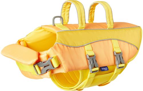 Show full view: Frisco Ripstop Dog Life Jacket, Yellow/Peach, X-Small slide 4 of 12
