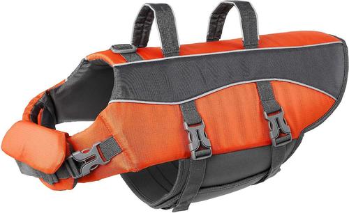 Show full view: Frisco Ripstop Life Jacket, Large + Floating Fetch Ball No Squeak Dog Toy, Blue, Medium slide 3 of 8