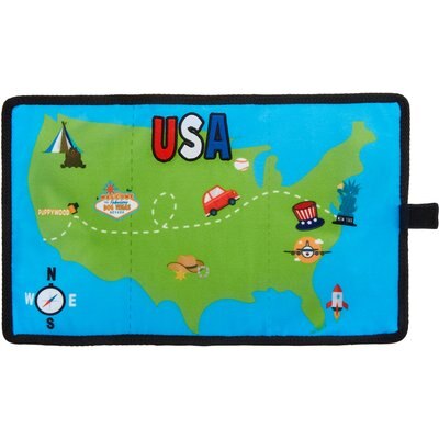 Frisco Frisco Road Trip Foldable Map Flat Plush Squeaky Dog Toy