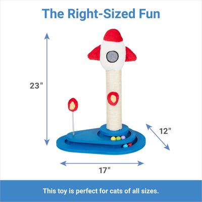 Show full view: Frisco Rocket Ship 23" Sisal Cat Scratching Post with Play Base slide 3 of 9
