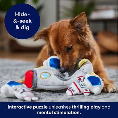 Show full view: Frisco Rocket Ship Hide & Seek Puzzle Plush Squeaky Dog Toy, Small/Medium slide 5 of 7
