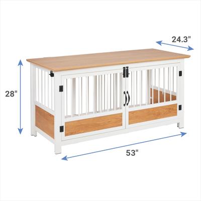 Show full view: Frisco "Roma" Credenza & Mat Dog Crate, Brown, 55.5 x 24.5 x 30 inches slide 3 of 8