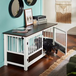 Frisco "Roma" Dog Crate Credenza & Mat, Espresso, 55.5 x 24.5 x 30 inches