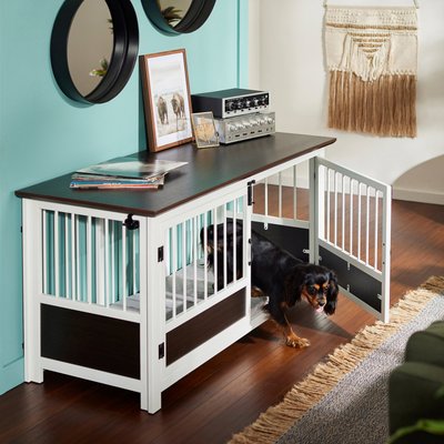 Frisco Frisco "Roma" Dog Crate Credenza & Mat, Espresso, 55.5 x 24.5 x 30 inches