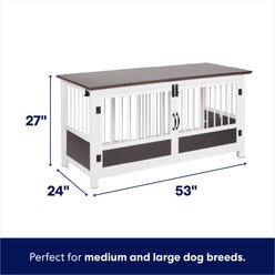 Frisco "Roma" Dog Crate Credenza & Mat, Espresso, 55.5 x 24.5 x 30 inches slide 2 of 7