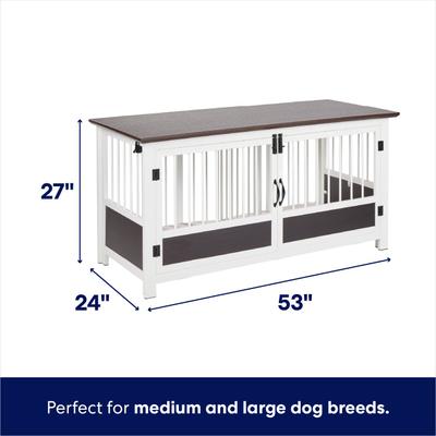 Show full view: Frisco "Roma" Dog Crate Credenza & Mat, Espresso, 55.5 x 24.5 x 30 inches slide 2 of 9