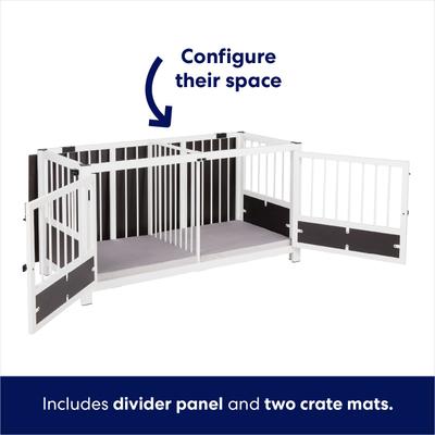 Show full view: Frisco "Roma" Dog Crate Credenza & Mat, Espresso, 55.5 x 24.5 x 30 inches slide 4 of 9